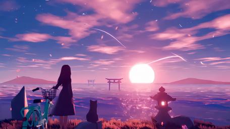 Anime Sunset Dreamworld wallpaper