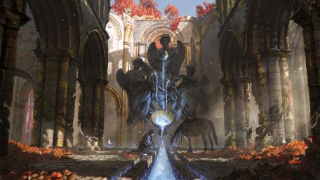 Knight in Enchanted Ruins wallpaper
