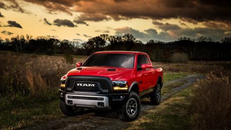 Bold Dodge RAM Pickup in Nature's Embrace wallpaper