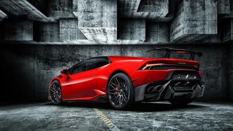 Red Lamborghini Aventador in Stylish Urban Setting wallpaper