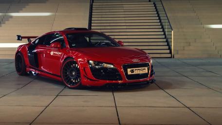 Sleek Red Audi R8 Ready to Dominate the Streets wallpaper