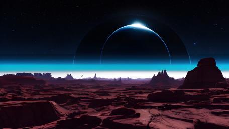 Cosmic Dawn: Alien Planet Horizon wallpaper