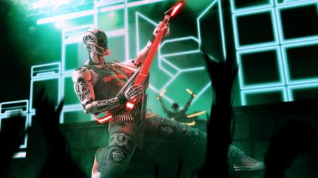 Futuristic Concert with a Robotic Guitarist wallpaper