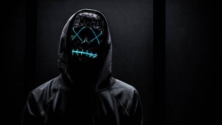 Neon Masked Hoodie Mystery wallpaper