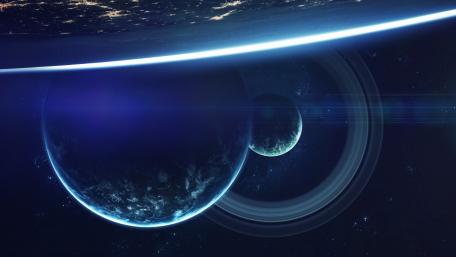 Cosmic Dance of Celestial Spheres wallpaper
