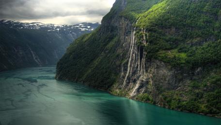 Seven Sisters Waterfall, Geirangerfjord wallpaper