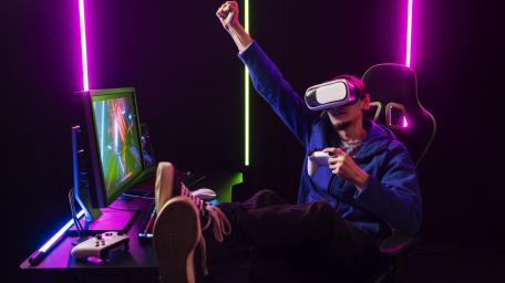 Neon Gamer's Virtual Victory wallpaper