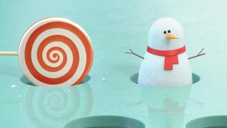 Snowman Joy and Festive Whirls in 8K Magic wallpaper