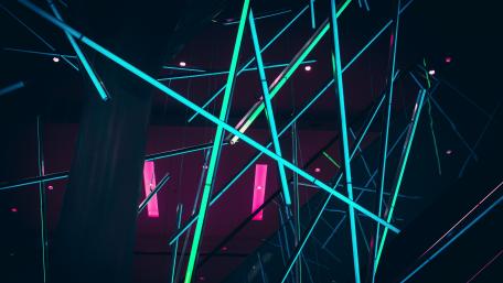Neon Light Sculpture in 8K wallpaper