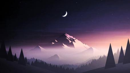 Mystical Dusk Over the Mountains wallpaper