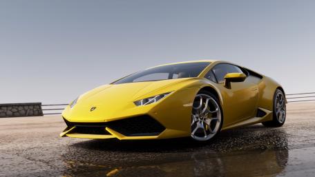 Sleek Yellow Lamborghini Huracan Wallpaper wallpaper