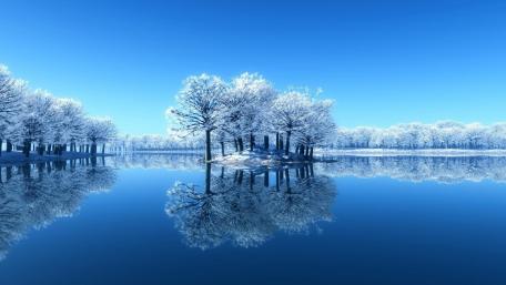 Winter Wonderland in Blue wallpaper