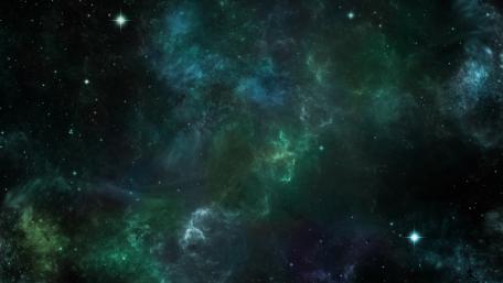 Ethereal Green Nebula in Deep Space wallpaper