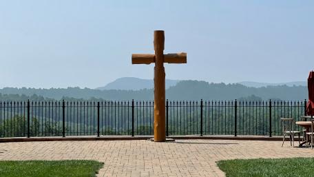 Cross on the mountain wallpaper