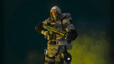 Futuristic Warrior in High-Tech Armor wallpaper