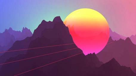 Neon sunset wallpaper