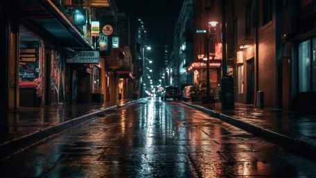 Illuminated city wallpaper