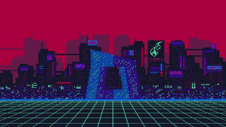 Retro Futuristic Cityscape Wallpaper wallpaper