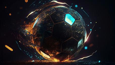 Futuristic Soccer Ball in Dynamic Play wallpaper