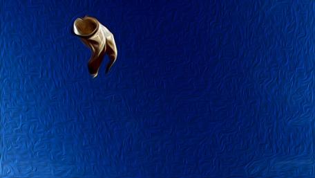 Dynamic Abstract Form Against a Bold Blue Background wallpaper