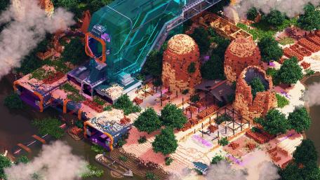 Vivid Pixel Fantasy Cityscape Art wallpaper