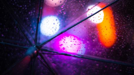 Colorful Umbrella in Rainy Night wallpaper