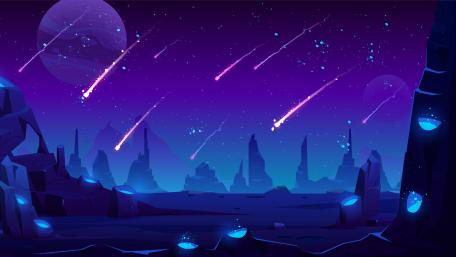Meteoric Night on an Alien World wallpaper