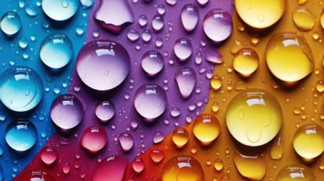 Vibrant Water Droplets on Colorful Canvas wallpaper