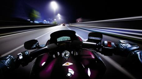 Night Ride Adventure on Two Wheels wallpaper