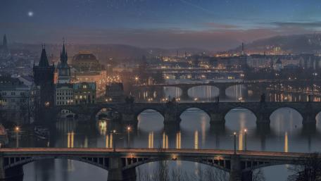 Bridges of Vltava River wallpaper