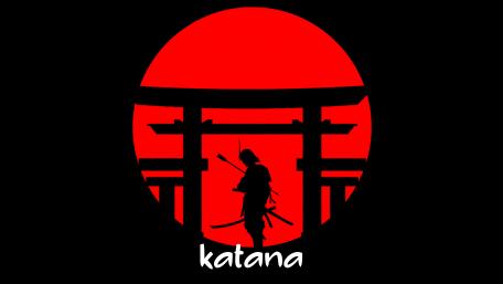 Samurai Silhouette Under a Red Moon wallpaper