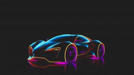 Neon Sports Car Aesthetics wallpaper