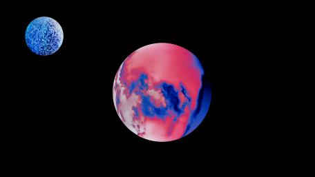 Vibrant Planetary Art Against Black Space Background wallpaper