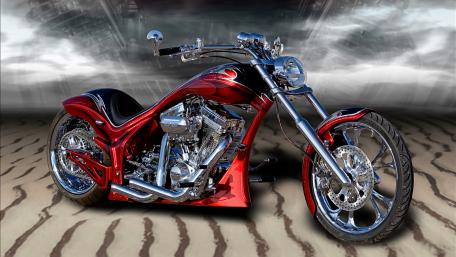 Sleek Custom Chopper Motorcycle Wallpaper wallpaper