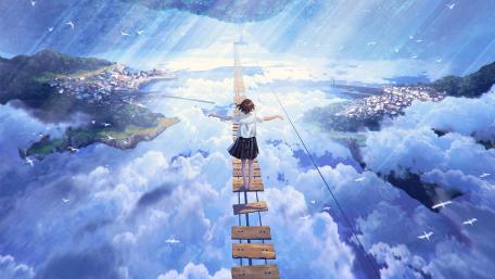 Skyward Journey of Dreams and Discovery wallpaper