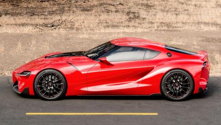 Sleek Red Supra Sports Car Elegance wallpaper