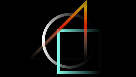 Geometric Harmony on Black Background wallpaper