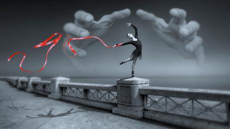 Ethereal Ballet Dance in a Dreamscape wallpaper