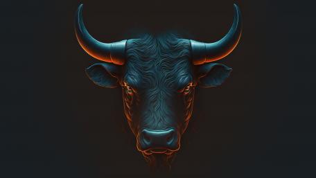 Majestic Bull in Mystical Darkness wallpaper