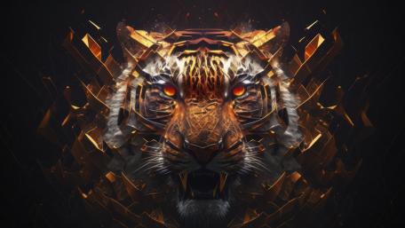 Fierce Digital Tiger Emergence wallpaper