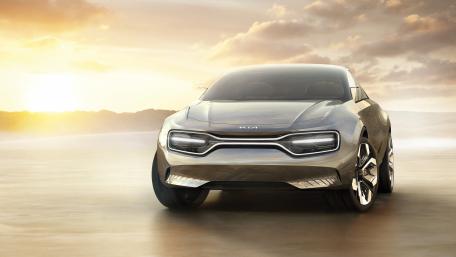 Sleek Kia Niro EV Against a Beautiful Sunset for Your Wallpaper wallpaper