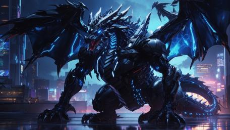 Cyber dragon wallpaper