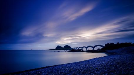 Tranquil Blue Hour Landscape Wallpaper wallpaper