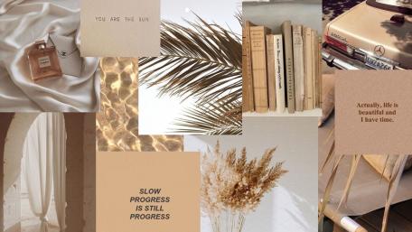 Golden Inspirations for a Serene Life Montage Wall Art wallpaper