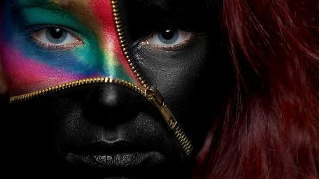Colorful Zipper Face Art wallpaper
