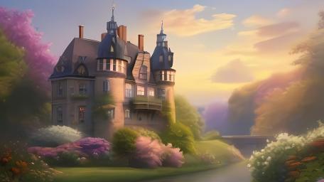 Fairy tale castle wallpaper
