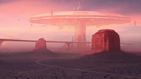Futuristic Landscape in a Dreamy World wallpaper