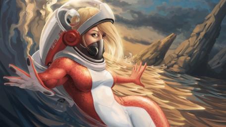 Mystical Underwater Explorer Artistry wallpaper