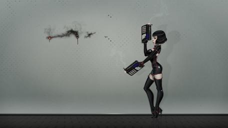Futuristic Femme Fatale Artistry wallpaper