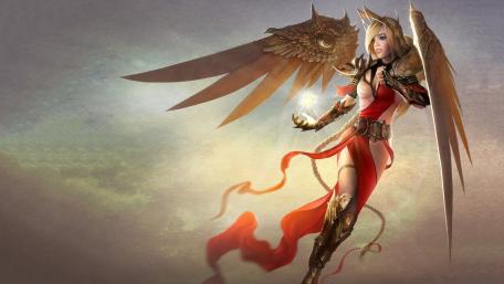 Warrior Angel in Fantasy Realm wallpaper